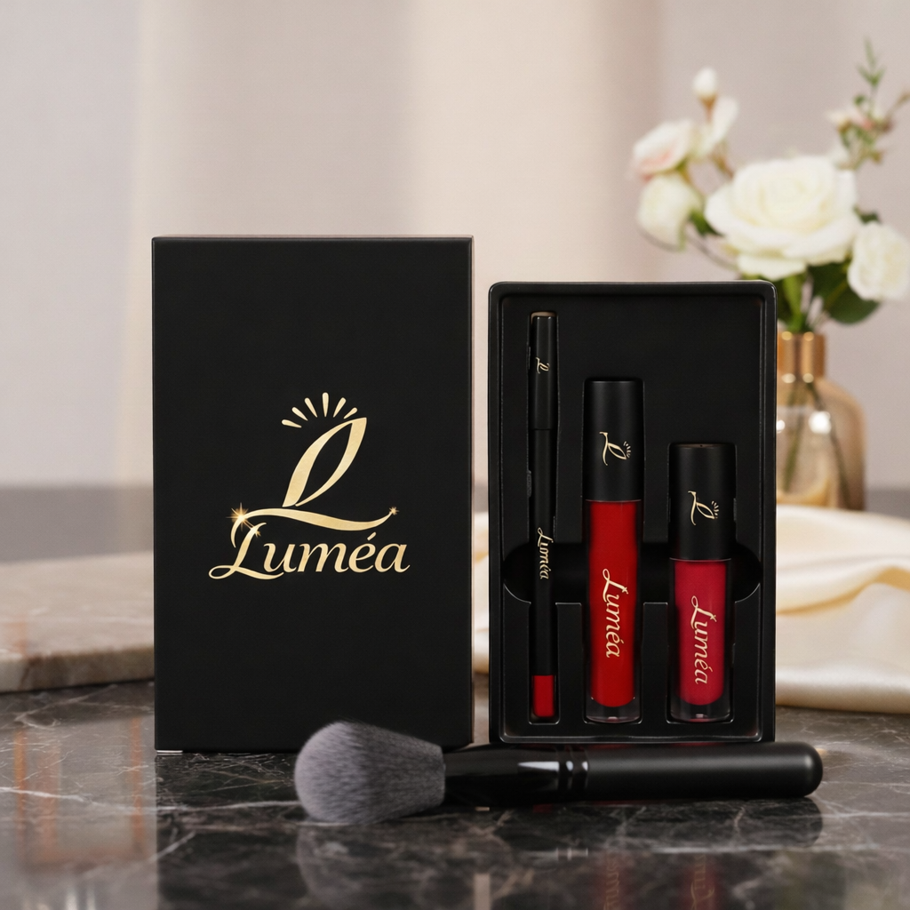Kit Lèvres 3‑en‑1 – Rouge à Lèvres Mat + Crayon + Gloss